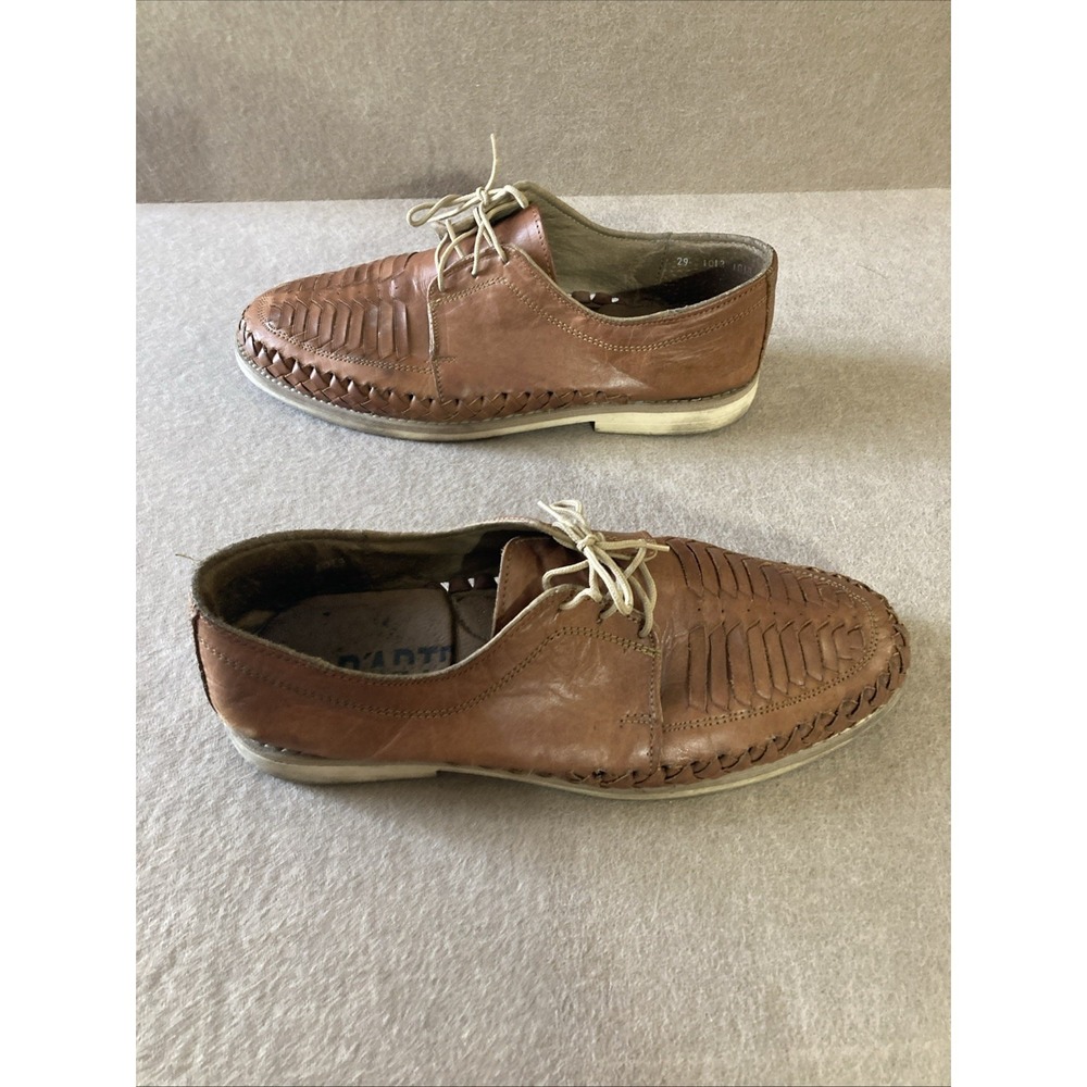 D'arte Huarache Artisanal Hand Made Leather Shoe Sz 11 Lofer Authentic Sandals - Picture 4 of 14